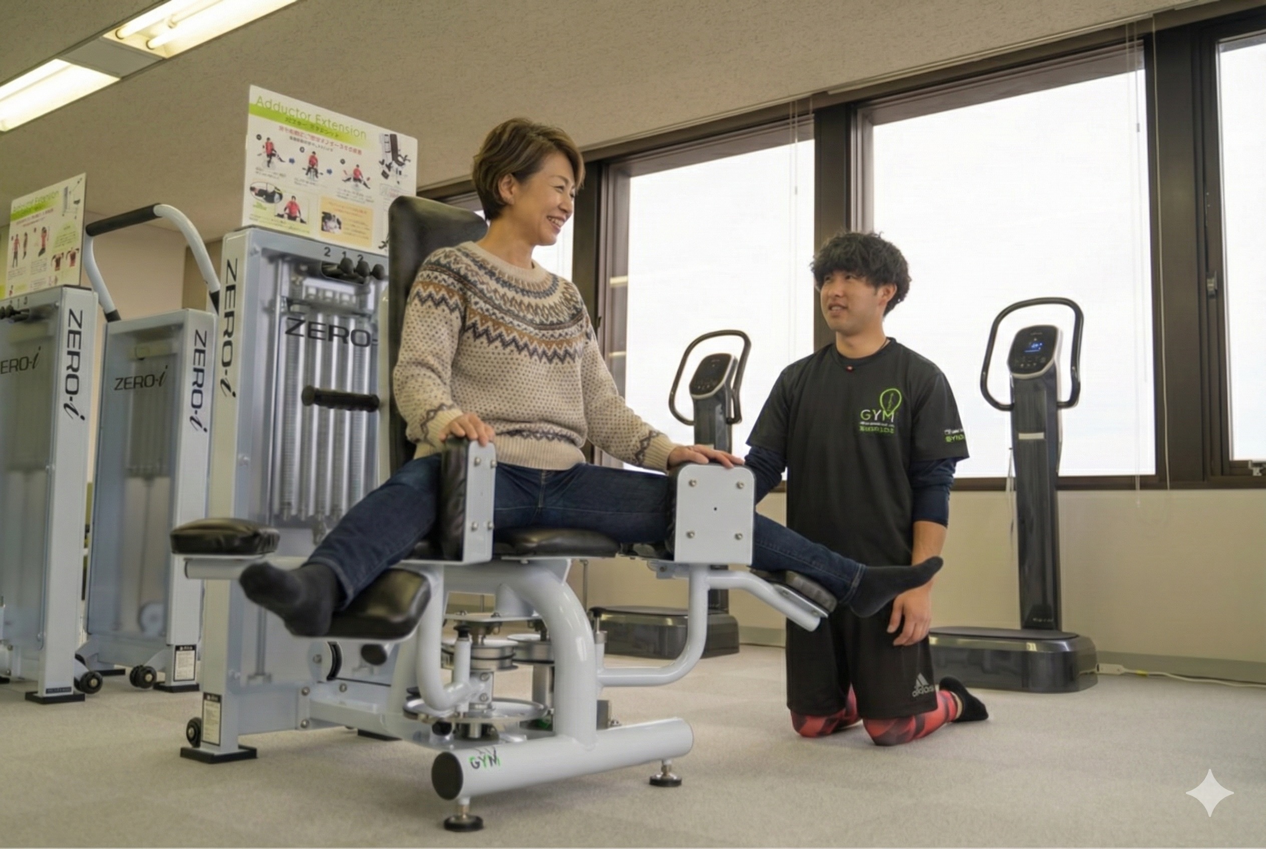 明るく開放的なジム内観